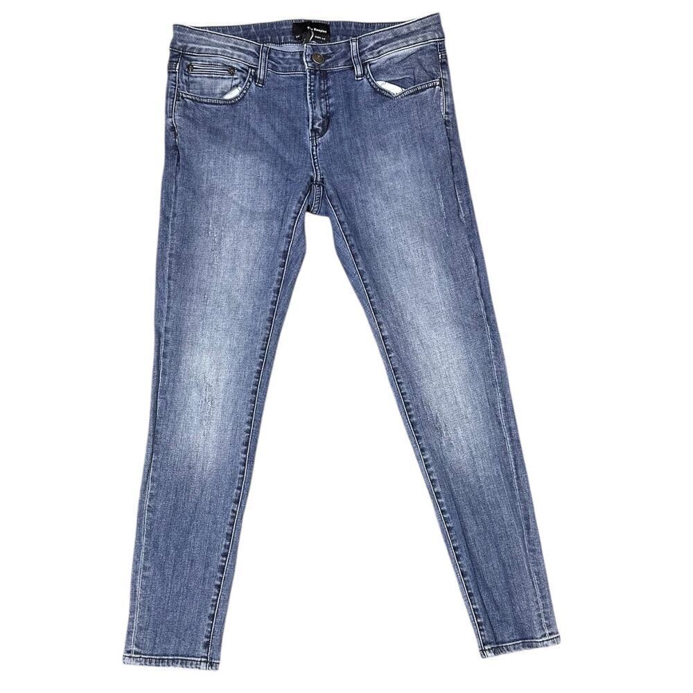 The Kooples Short Fit Skinny Jeans Size 29 Blue Denim Skull Detail View 2